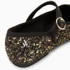 Vanessa Wu Ballerines Amelie à paillettes or et bride< Mocassins, Derbies, Ballerines
