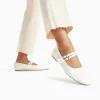 Vanessa Wu Ballerines Luce blanches à doubles brides< Mocassins, Derbies, Ballerines