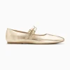 Vanessa Wu Ballerines Luce or à doubles brides< Mocassins, Derbies, Ballerines