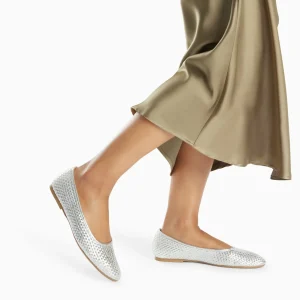 Vanessa Wu Ballerines Provence tressées argent< Mocassins, Derbies, Ballerines