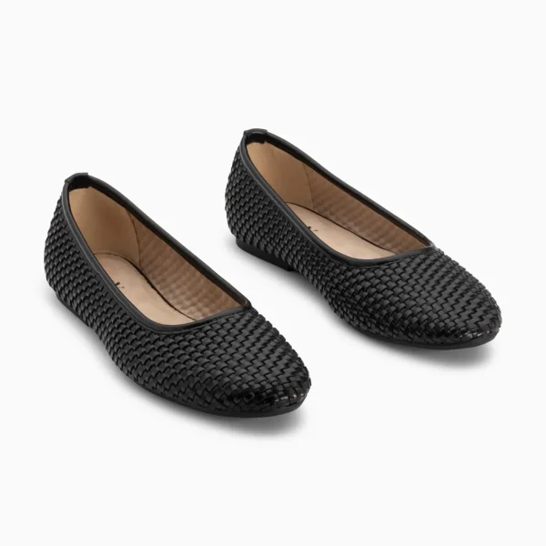 Vanessa Wu Ballerines Provence tressées noires< Mocassins, Derbies, Ballerines