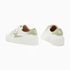 Vanessa Wu Baskets éclair Camelia blanc et vert amande à scratchs< Baskets