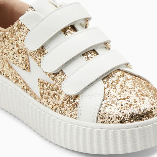 Vanessa Wu Baskets éclair Marielle à paillettes or< Baskets