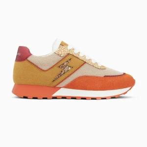 Vanessa Wu Baskets éclair Nicole beige et orange à semelle running< Baskets