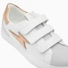 Vanessa Wu Baskets éclair Sadie blanc et rose gold à scratchs< Baskets