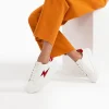 Vanessa Wu Baskets éclair Tiff blanc et rouge verni à lacets< Baskets