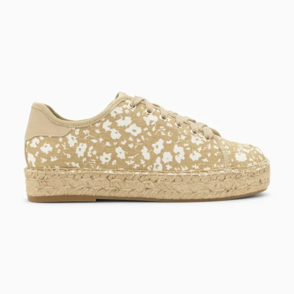Vanessa Wu Baskets espadrilles Kourtney sable et blanc à motif liberty< Baskets