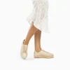 Vanessa Wu Baskets espadrilles Kourtney or imprimé zèbre à lacets< Baskets