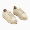 Vanessa Wu Baskets espadrilles Kourtney or imprimé zèbre à lacets< Baskets
