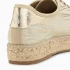 Vanessa Wu Baskets espadrilles Kourtney or imprimé zèbre à lacets< Baskets