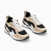 Vanessa Wu Baskets flamme Juliette noir et beige< Baskets