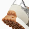 Vanessa Wu Baskets monogramme Faustine argent et gris à semelle running< Baskets