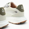 Vanessa Wu Baskets monogramme Inès kaki et argent à semelle oversize< Baskets