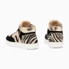 Vanessa Wu Baskets monogramme Judy montantes noir et beige à lacets< Baskets