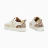 Vanessa Wu Baskets monogramme Luna blanc et or< Baskets