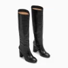 Vanessa Wu Bottes Diana noir croco à talon< Bottes, Cuissardes