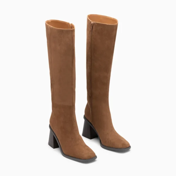 Vanessa Wu Bottes Rita camel à talon trapèze< Bottes, Cuissardes