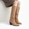 Vanessa Wu Bottes santiags Maud beiges à talon< Bottes, Cuissardes