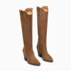 Vanessa Wu Bottes santiags Sharon camel à talon< Bottes, Cuissardes