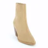 Vanessa Wu Bottines à talon Julia en suédine beige< Bottines
