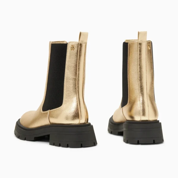 Vanessa Wu Bottines Chelsea Phoebe or à semelle oversize< Bottines