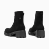Vanessa Wu Bottines Chelsea Valérie noires à talon cranté< Bottines