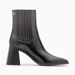 Vanessa Wu Bottines montantes Taylor noires à talon trapèze< Bottines
