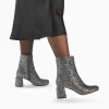 Vanessa Wu Bottines pailletées Londres argent à talon< Bottines