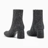 Vanessa Wu Bottines pailletées Londres noires à talon< Bottines