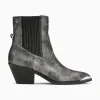 Vanessa Wu Bottines santiags Appoline anthracite à talon< Bottines