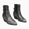 Vanessa Wu Bottines santiags Appoline anthracite à talon< Bottines