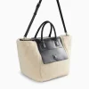 Vanessa Wu Cabas Christiane beige et noir en fausse fourrure< Sacs