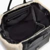 Vanessa Wu Cabas Christiane beige et noir en fausse fourrure< Sacs