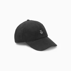 Vanessa Wu Casquette Jess noire en velours côtelé< Chapeaux