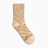 Vanessa Wu Chaussettes Brianna beige et zébré or< Chaussettes