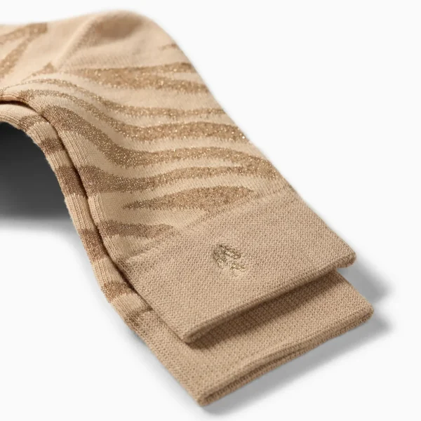 chaussettes_brianna_beige_3.webp Vanessa Wu Chaussettes Brianna beige et zébré or< Chaussettes