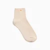Vanessa Wu Chaussettes courtes Amy beiges côtelées< Chaussettes