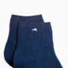 Vanessa Wu Chaussettes courtes Amy bleu marine côtelées< Chaussettes