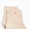Vanessa Wu Chaussettes courtes Amy beiges côtelées< Chaussettes