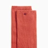 Vanessa Wu Chaussettes Ella brique côtelées< Chaussettes