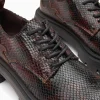 Vanessa Wu Derbies Meredith marron serpent à semelle crantée< Mocassins, Derbies, Ballerines