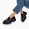Vanessa Wu Mocassins Rosalie noirs à plateforme crantée< Mocassins, Derbies, Ballerines