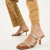 Vanessa Wu Mules kitten heel Axelle or< Mules | Sandales À Talon, Compensées