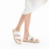 Vanessa Wu Mules Nala beige clair à plateforme cordes< Mules | Sandales Plates