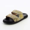 Vanessa Wu Mules Philippine gris et or à scratchs< Mules | Sandales Plates