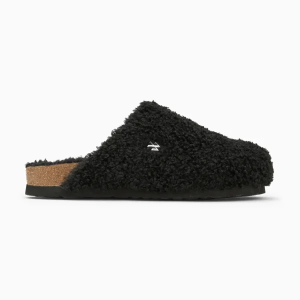 Vanessa Wu Sabots Ezia noirs en fausse fourrure< Mocassins, Derbies, Ballerines