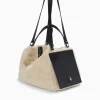 Vanessa Wu Sac week-end Kenza beige et noir en fausse fourrure< Sacs