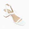Vanessa Wu Sandales à talon minimalistes Romy blanc mat< Sandales À Talon, Compensées