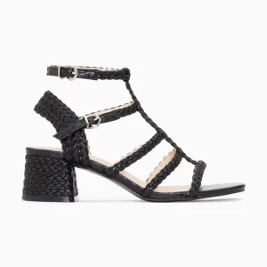 Vanessa Wu Sandales à talon tressées Claudia noires< Sandales À Talon, Compensées