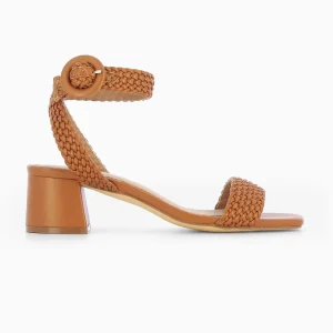Vanessa Wu Sandales à talon tressées Emmeline camel< Sandales À Talon, Compensées